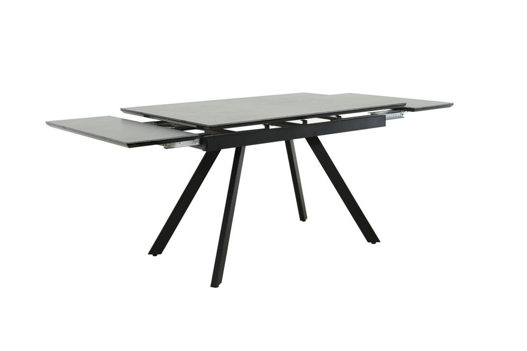 Обеденный стол «Leon PRO» (Леон Про)  керамогранит «Greys black», опоры чёрные, фото #DSC_2144